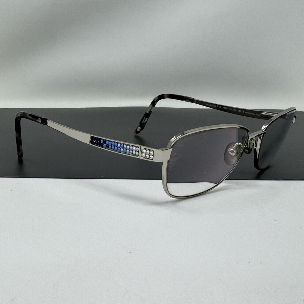 Jimmy Crystal Eyeglasses Ikaria Silver with Rhinestones Metal Frame 54[]16 140